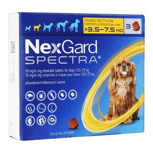 ネクスガードスペクトラ 90 ✖️4個 ネクスガードスペクトラ22.5・チュアブル錠犬用(>3.5-7.5kg)3錠 1箱